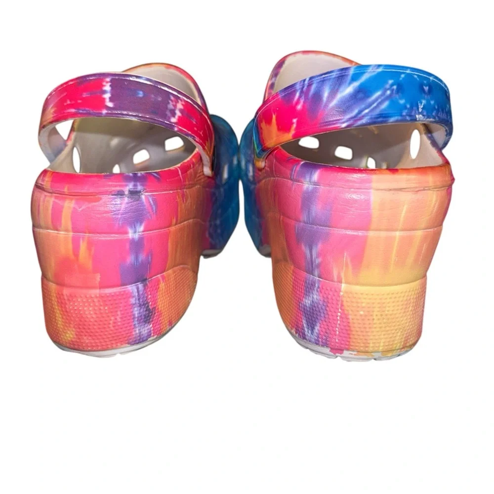 Colorful Tie-Dye Gardner Clogs Platform Size 9M